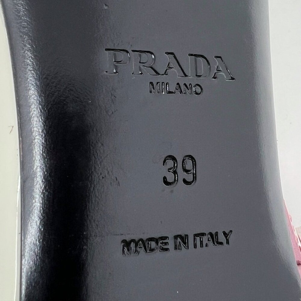Prada Floral Sandals Patent Leather Ivory Ankle Strap Flats 39 - Picture 7 of 9